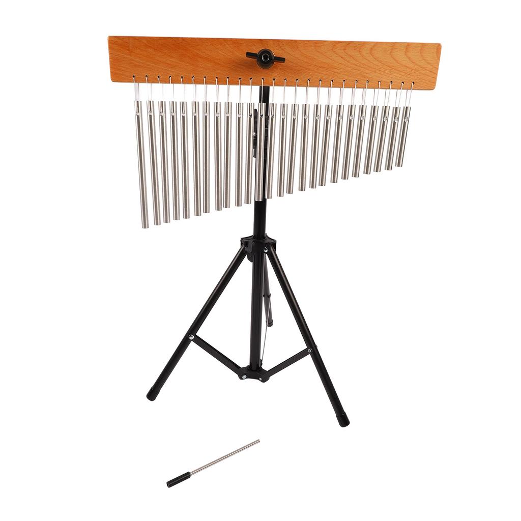 Violin Wind Chime Metal Bar Wood Base Beautiful Clear Sound Wind Chime Decoration with Adjustable Tripod