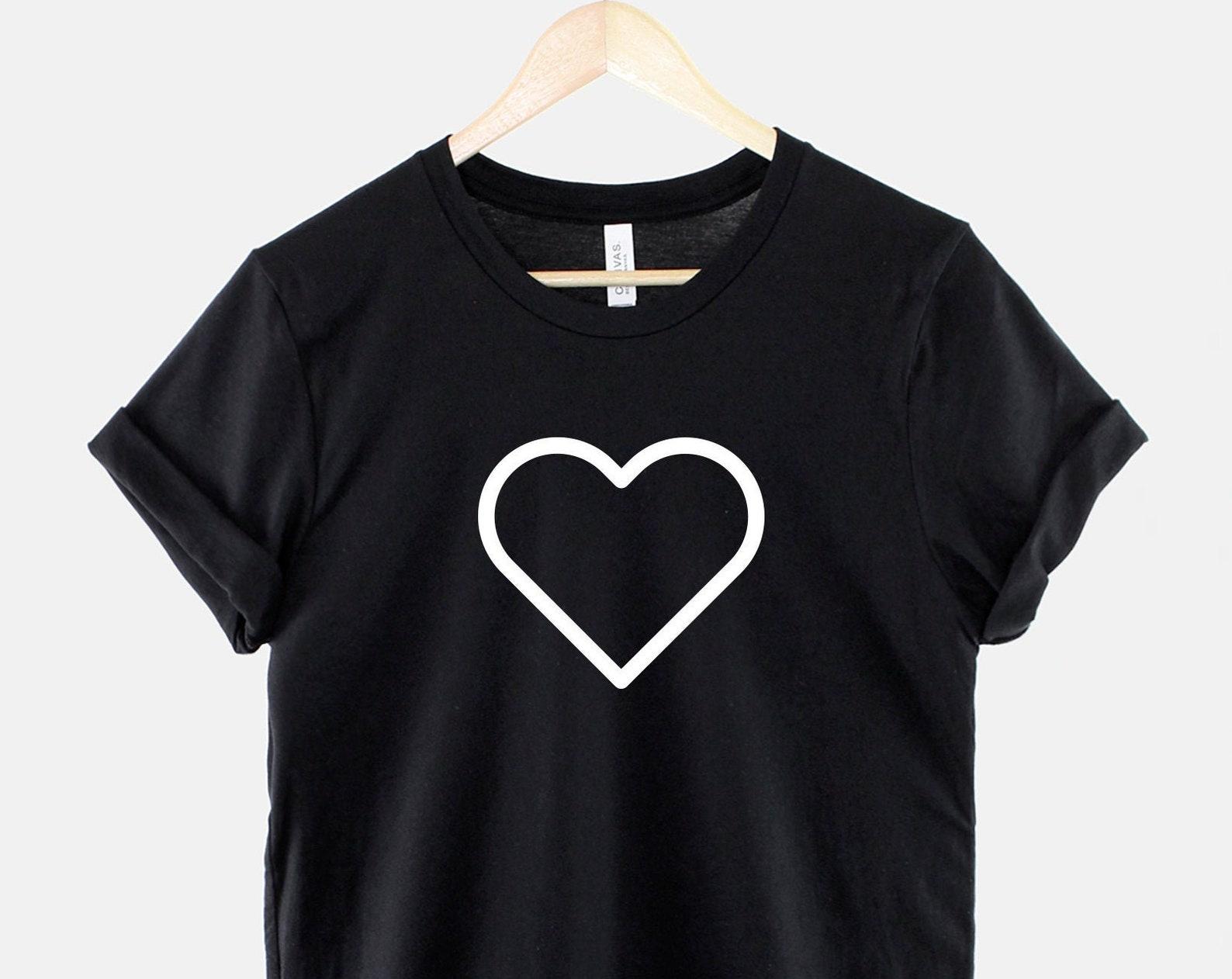 Heart Symbol TShirt: Good Vibes Love Graphic - Mindfulness Mantra, Positive Energy, Couples Gift L