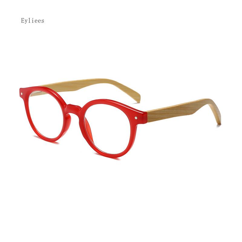 Retro Small Round Frame Elderly Reading Glasses High Definition Anti Blue Light Presbyopic Glasses Wooden Bamboo Glasses