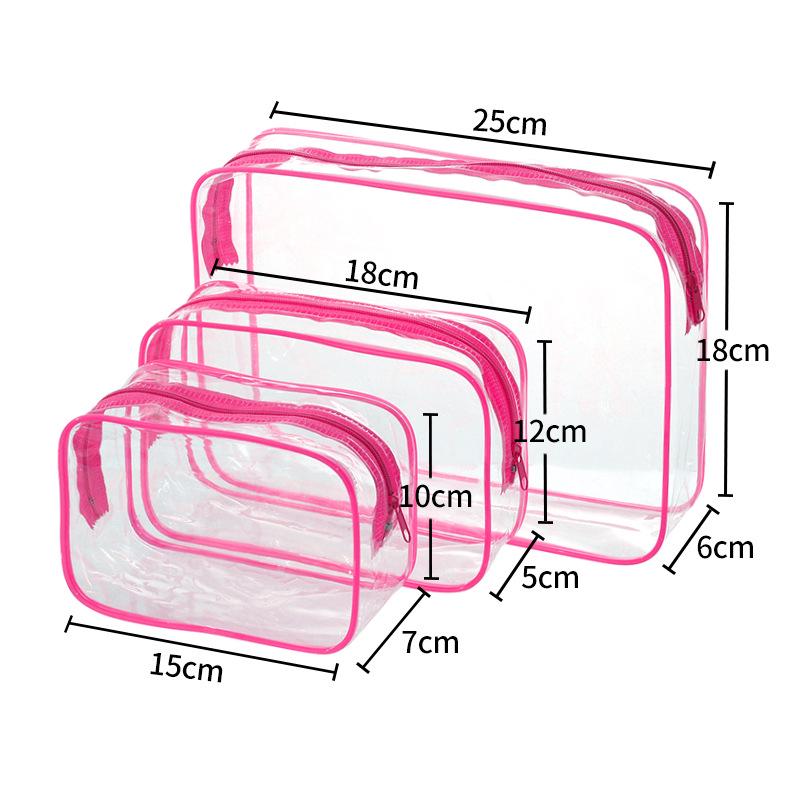 Large Capacity Transparent PVC Makeup & Toiletry Bag for Convenient Travel