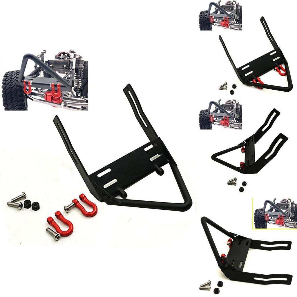 Premium Steel Front Bumper With Winch Mount Shackles For 1/10 Rc Axial Scx10 Crawler