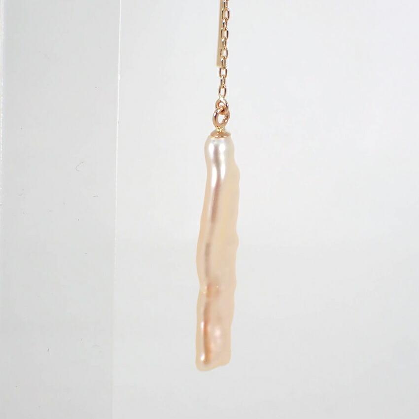 [New] K10 Freshwater Pearl/Long Chain Earrings/j33-2