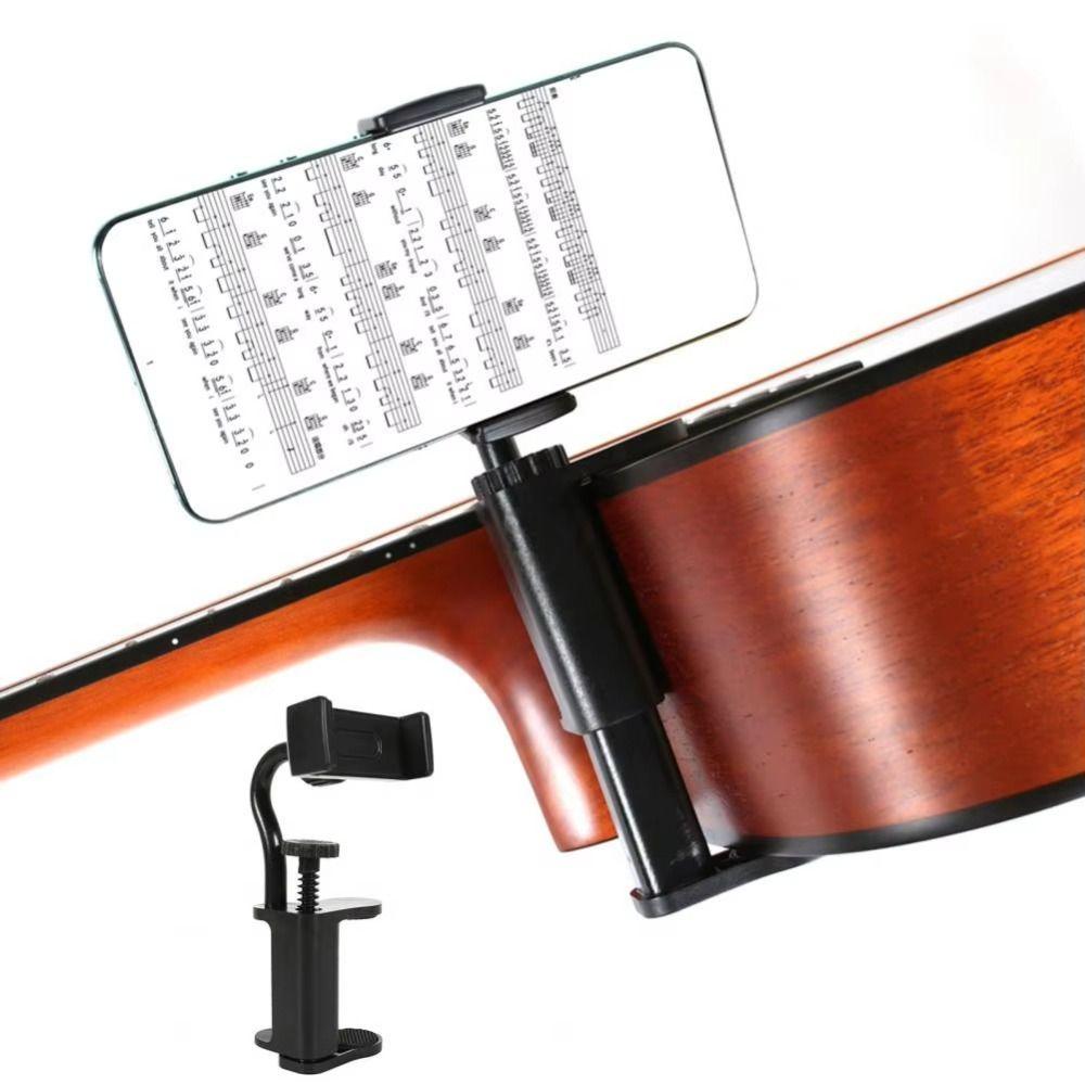 Hands-Free Guitar Smartphone Mount Adjustable Clip Ukulele Phone Bracket  Live Performances