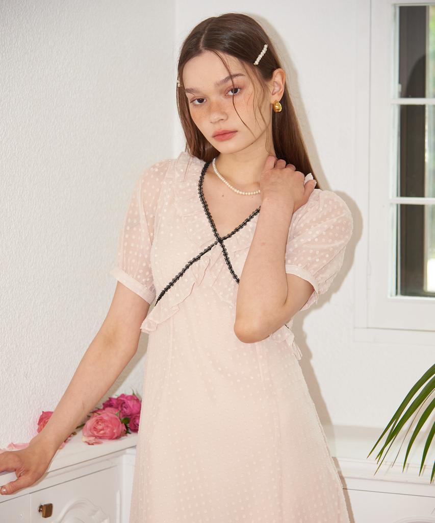 Salon De Yon Lace Point Midi Dress_ Ivory