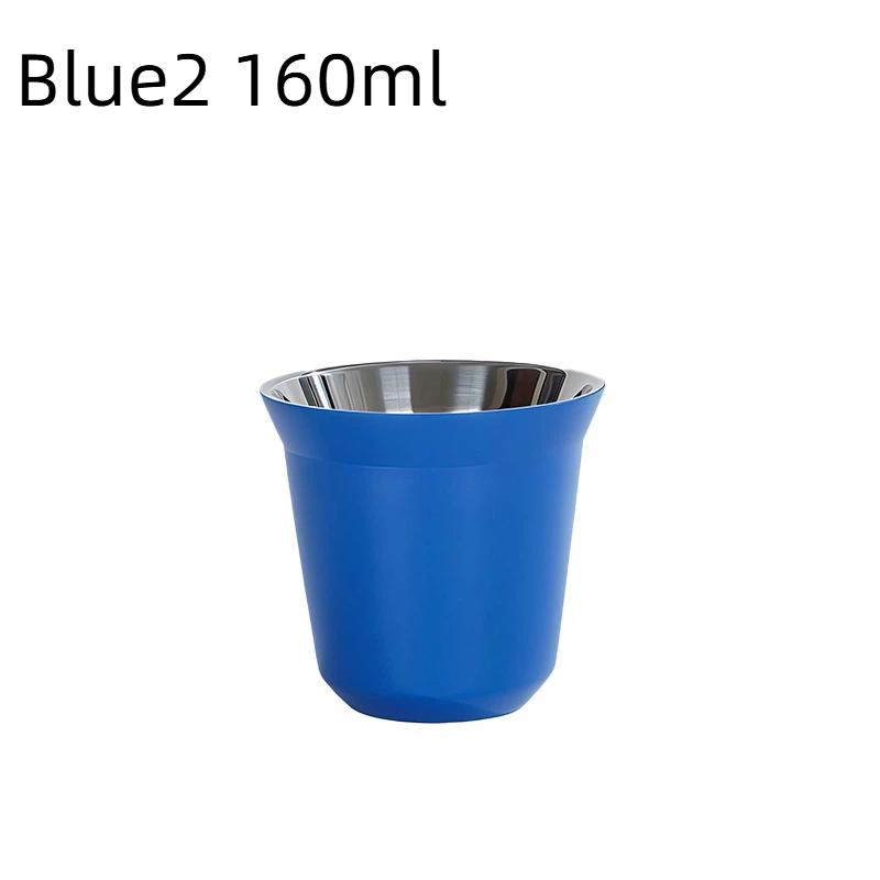 Tazza da Caffè Espresso in Acciaio Inossidabile da 80/160 ml Portatile a Doppio Strato Tazza da Tè per Bevande da Ufficio Mini Tazza da Whisky Vino