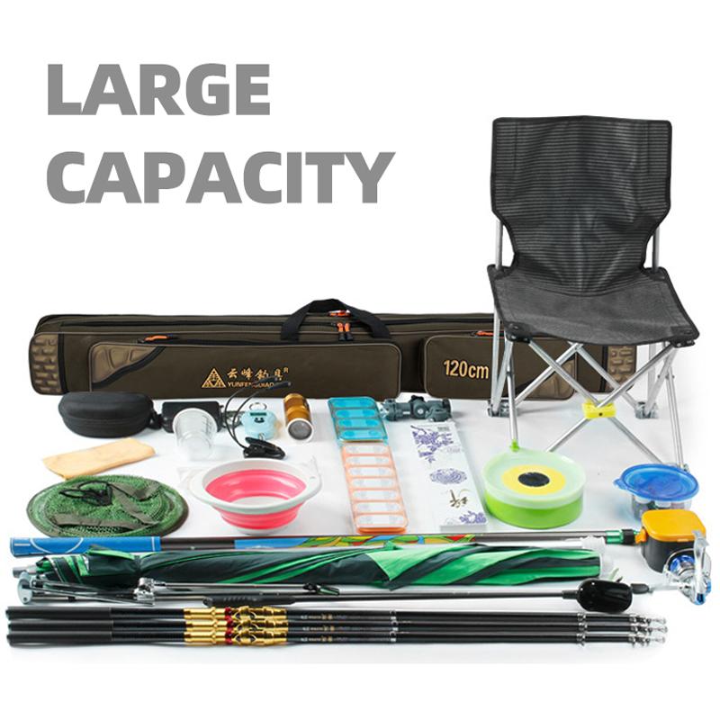 Fishing Rod Bag, Large-capacity Waterproof Fishing Bag, Thickened Sea Rod Bag, Big Belly Bag, Wheel Fishing Gear Bag, Fishing Storage Bag