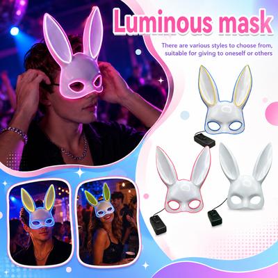 Halloween Face Light-Up LED Costume for Party Cosplay Accessories