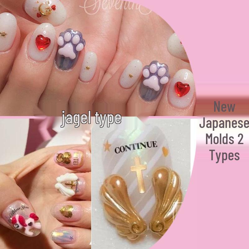 Teddy Bear Heart & Pegasus 3D Silicone Mold Set for Nail Art