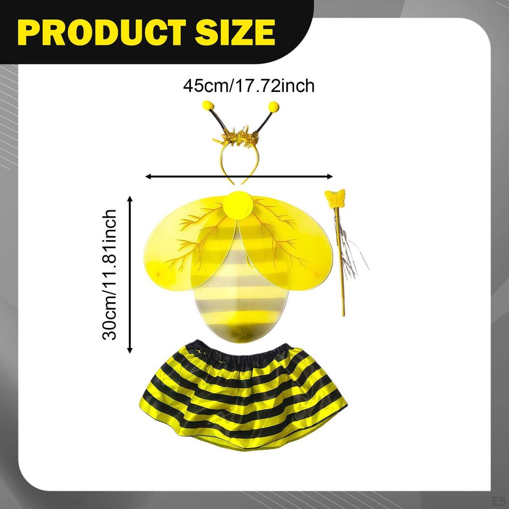 Bee Antenna Headband Skirt Kids Costume for Performance