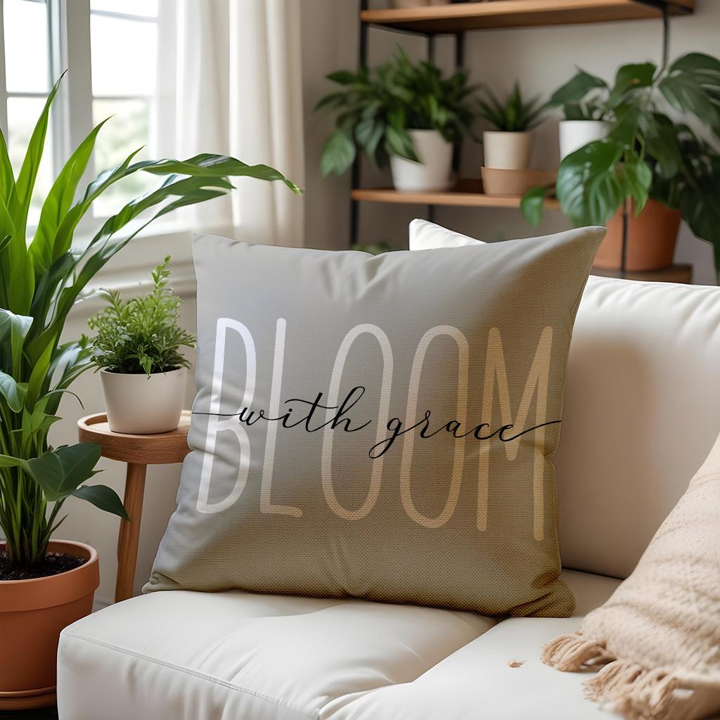 Spring White Daisy New Style Small Fresh Sofa Pillowcase Letter Printing Linen Dirty-resistant Seat Cushion Home