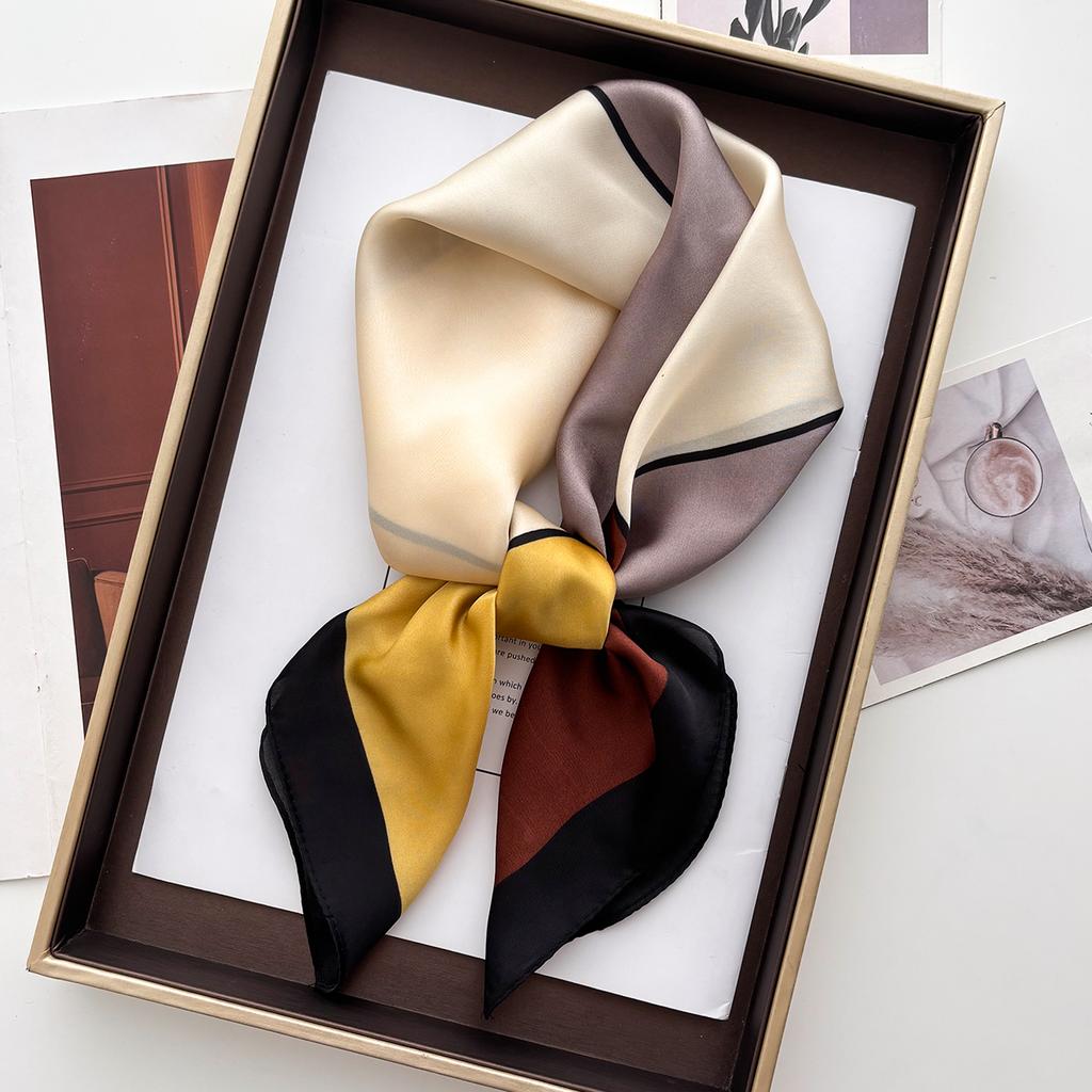 Luxury Square Scarf For Women Soft Print Bandanna For Daily Hair Band Lady Shawl Wraps Female Neckerchief Hijab Ribbon