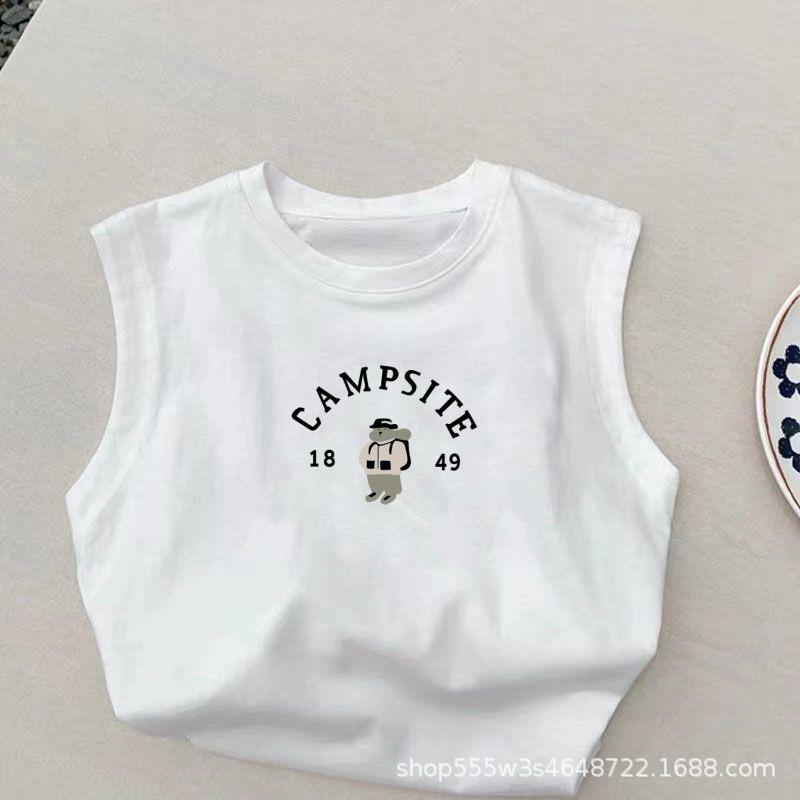 Men's and Women's Vests, Children's Baby Summer Sleeveless Tops, New Children's Versatile Bottoming Shirts, Children's Clothing Trend