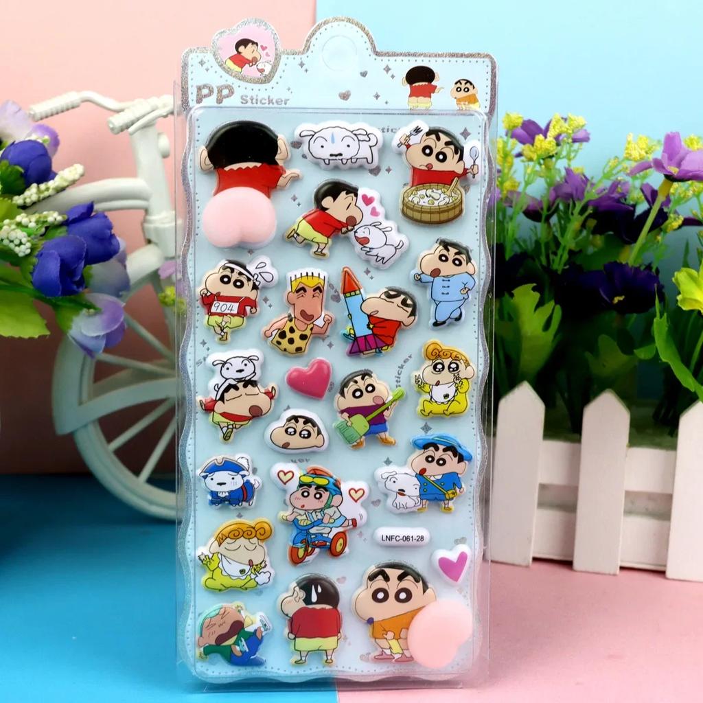 Kawaii Crayon Shin-Chan Soft Pinched 3D Puffy Buttocks Sticker Stress Relief Cute DIY Phone Case Laptop Decoration Sticker Gift