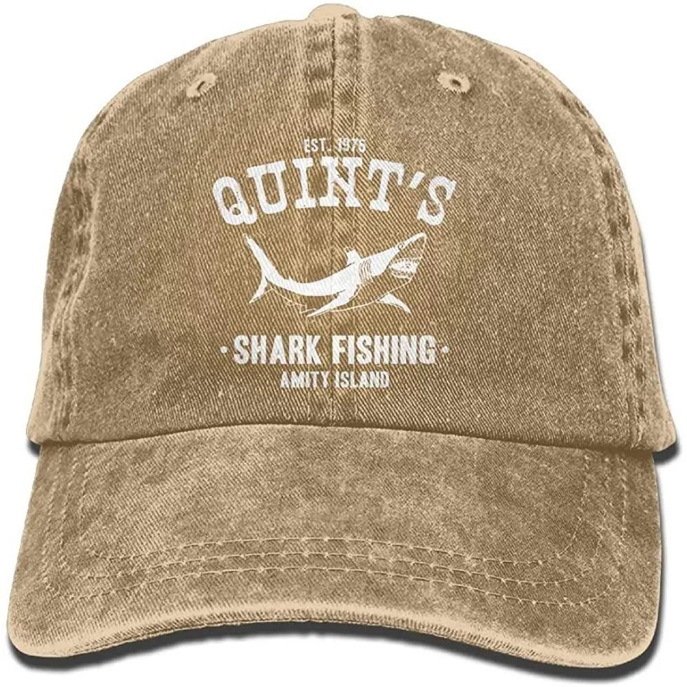 Adult Unisex Cotton Jeans Cap Old-Fashion Adjustable Hat Quints Shark Fishing Jaws 7 Colors Available Dad Hip Hop Hats