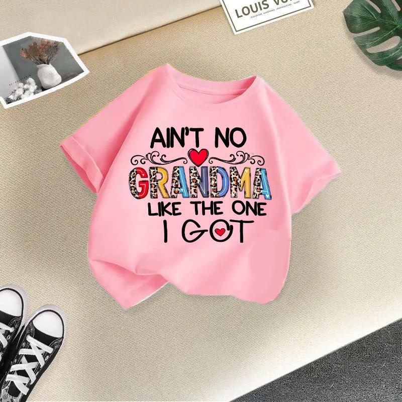 Dívčí tričko top 2-13 let volný střih ležérní kulatý výstřih krátký rukáv chlapecké tričko módní potisk krátký rukáv