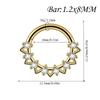 1PC Stainless Steel Septum Clicker Ring Heart Zircon Body Piercing Jewelry  Nose Piercing