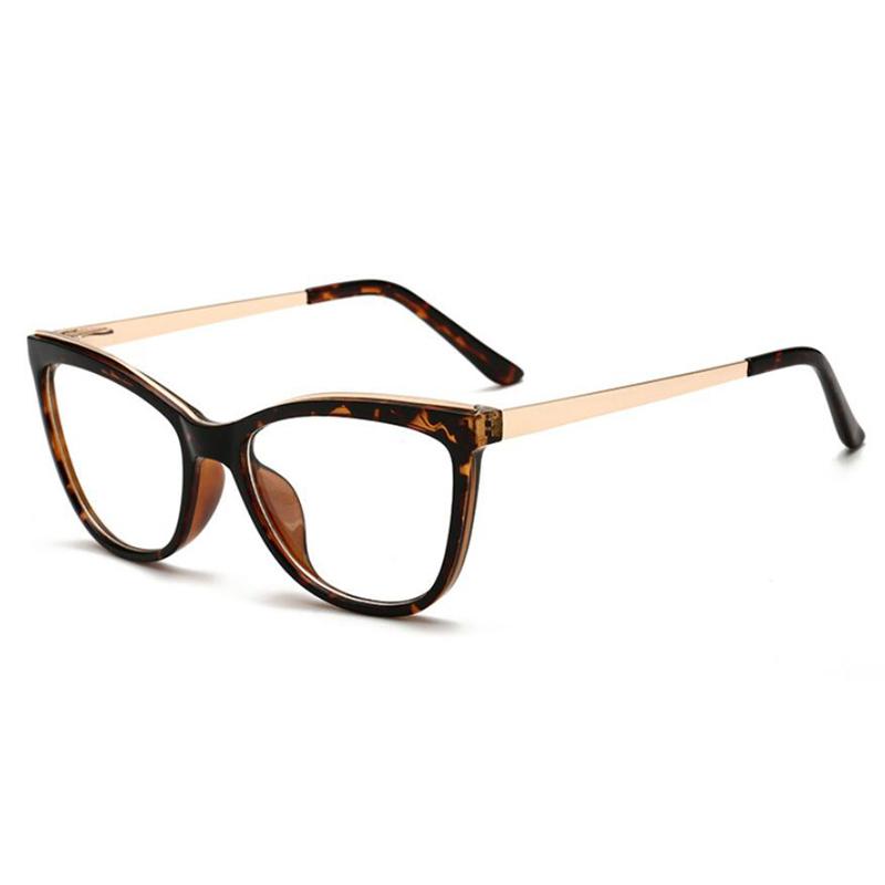 

Anti Blue Ray Cat Eye Shape Prescription Eyeglasses for Women Tea Frame Oval Myopic Eyeglasses Female 0 -0.5 -0.75 -1.0 To -6.0 0