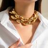 DIEZI Exaggerated CCB Big Chain Chunky Necklace For Women Party Gift Simple Fashion Plastic Statement Choker Necklace Zircon