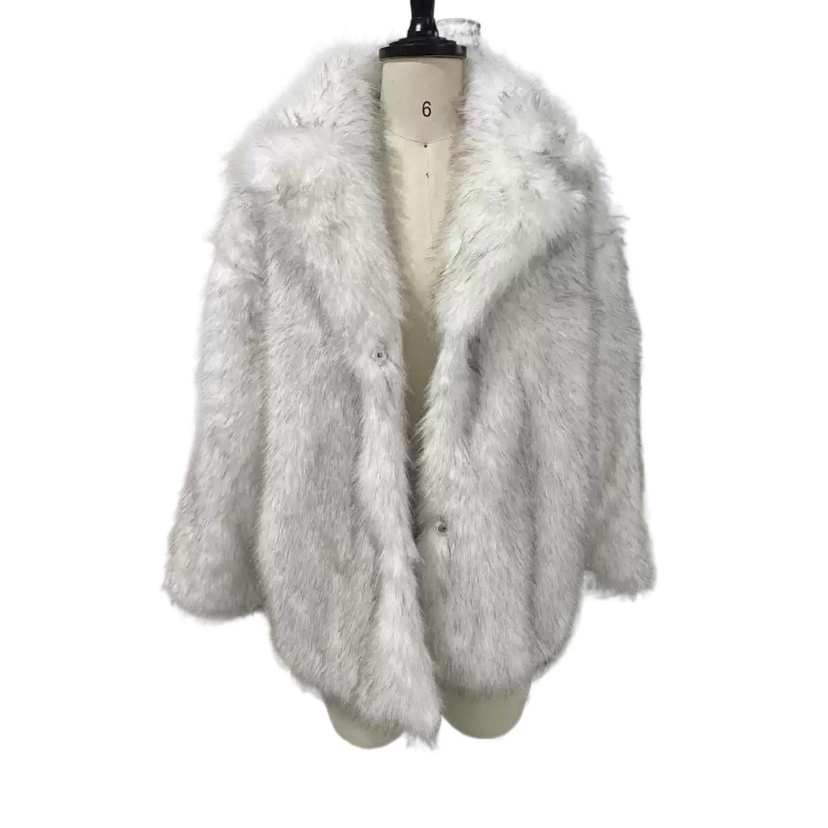 

Женские роскошные пальто из искусственного меха с лацканами, модные, уличные, с длинными рукавами, оверсайз, кардиган, куртка, толстая, зимняя, теплая, женская верхняя одежда L