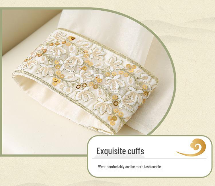 2025 High-End Faux Silk Jacquard Embroidered Top with Chinese Frog Buttons and Stand Collar for Women