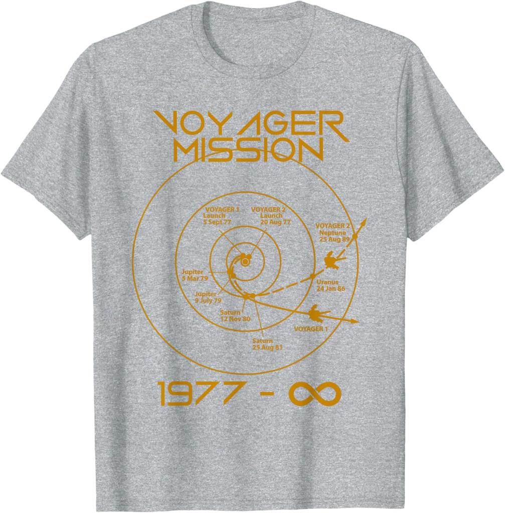 Voyager 1 And 2 Probes Outer Space Exploration Path Unisexs T Shirt Unisexs Cotton Tee Casual Summer Oversize Loose Trend Vintage