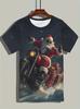 New Funny Men's T-Shirt Christmas New Year Fashion Santa Claus And The Motorcycle Pattern Printed T-Shirt Men's Fashion Tee Tops