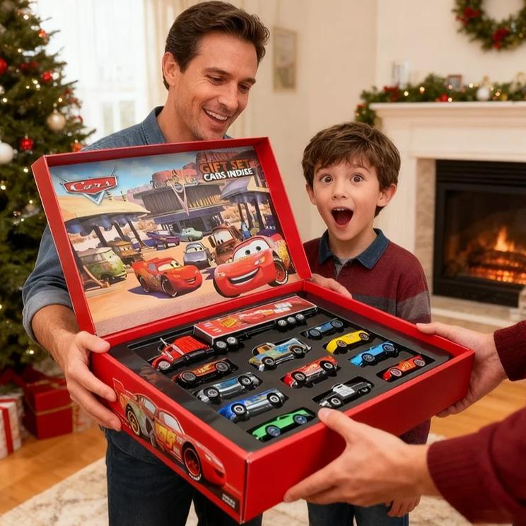 Pixar 12Pcs Cars Gift Box Metal Diecast Lightning Mcqueen Car Model Toy Jackson Uncle Truck Boy Birthday Toys For Kids Adults Children's Birthday Gift