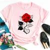 Women's T-shirt Fashion Creative Flower Printed T-shirt Casual T-shirt Short Sleeve Women's T-shirt