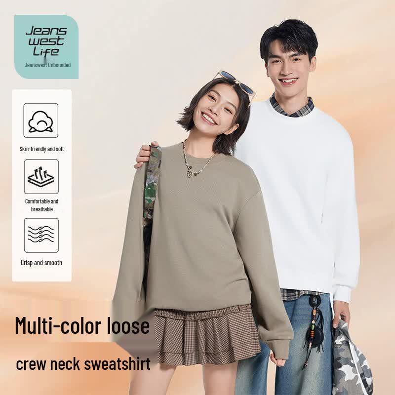 Jeanswest Men's Loose Fit Round Neck Sweatshirt