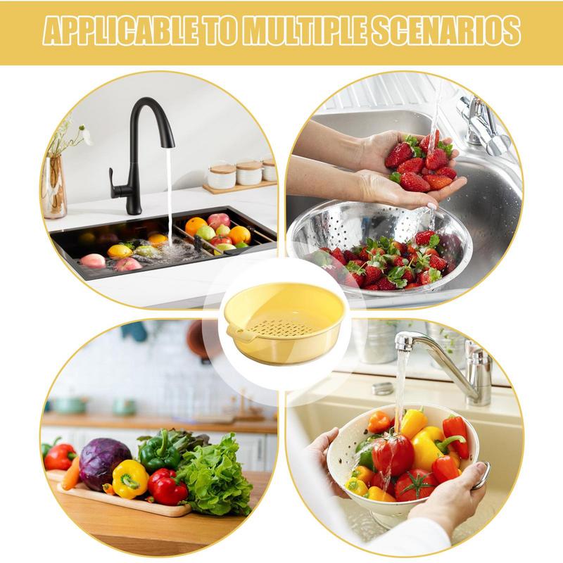 Drain Basket Strainer Double-Layer Handy Berry And Tomato Washer Portable Storage Fruit Washing Basin For Vegetable Fruit Wash