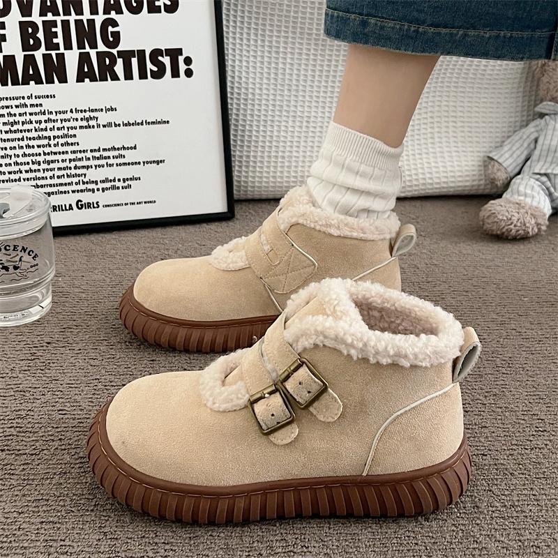 Women's Shoes Short Boots Plush Insulation Snow Boots New Winter 2024 Thick Soled Anti Slip Cotton Shoes Ankle Boots for Women