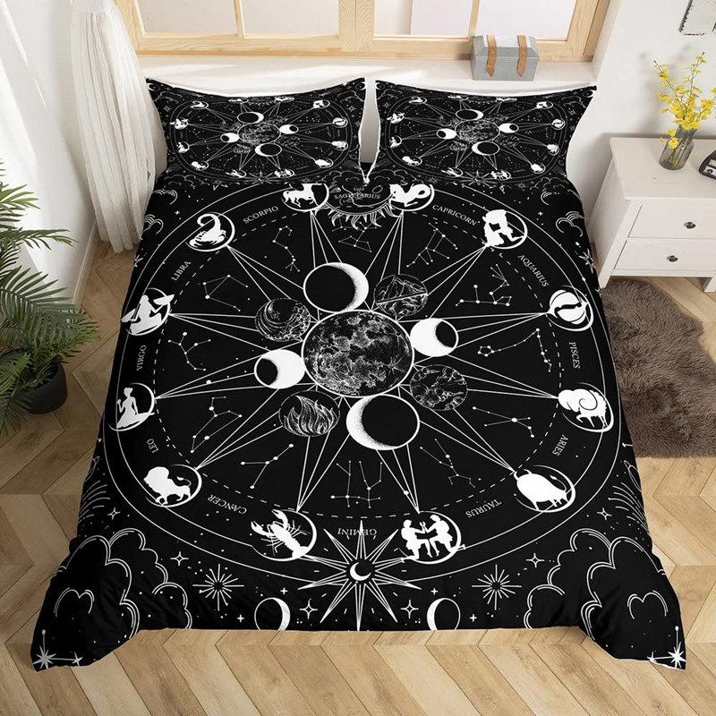 Constellation Duvet Cover Sun Moon Zodiac Astrology Bedding Set Spiritual Gifts For Women Teens Girls
