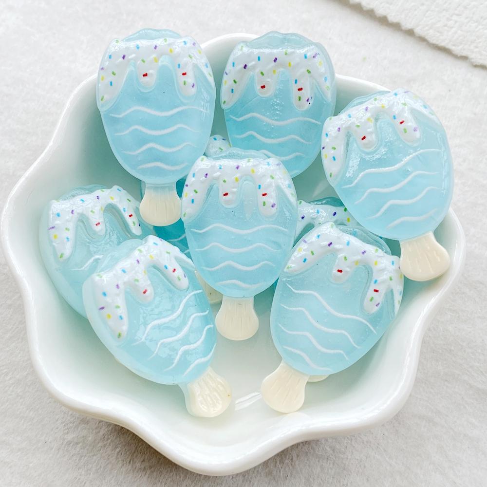10Pcs Cute Resin Transparent Fruit Strawberry, Lemon Ice Cream Flat Back Scrapbooking DIY Jewelry Craft Decoration Accessories