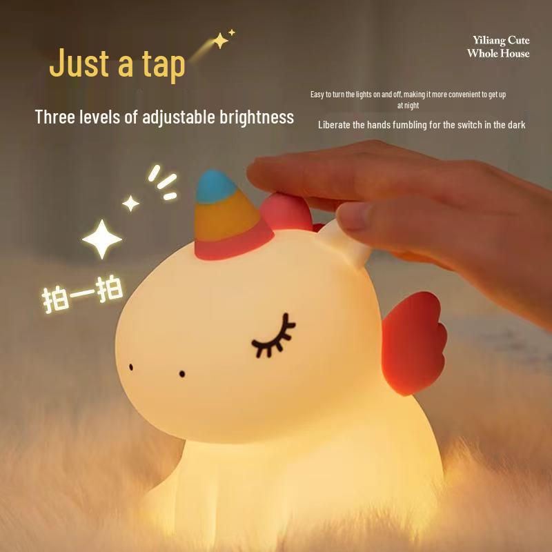 Unicorn Silicone Rechargeable Night Light - Bedside Lamp and Atmosphere Light