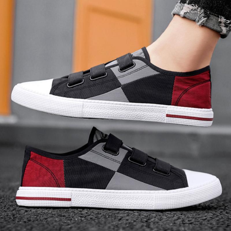 Casual Shoes for Men Retro Style Slip-on Canvas Sneakers Flat Legitimate Elegant Leisure Walking Footwear Offer Common Man Shoe