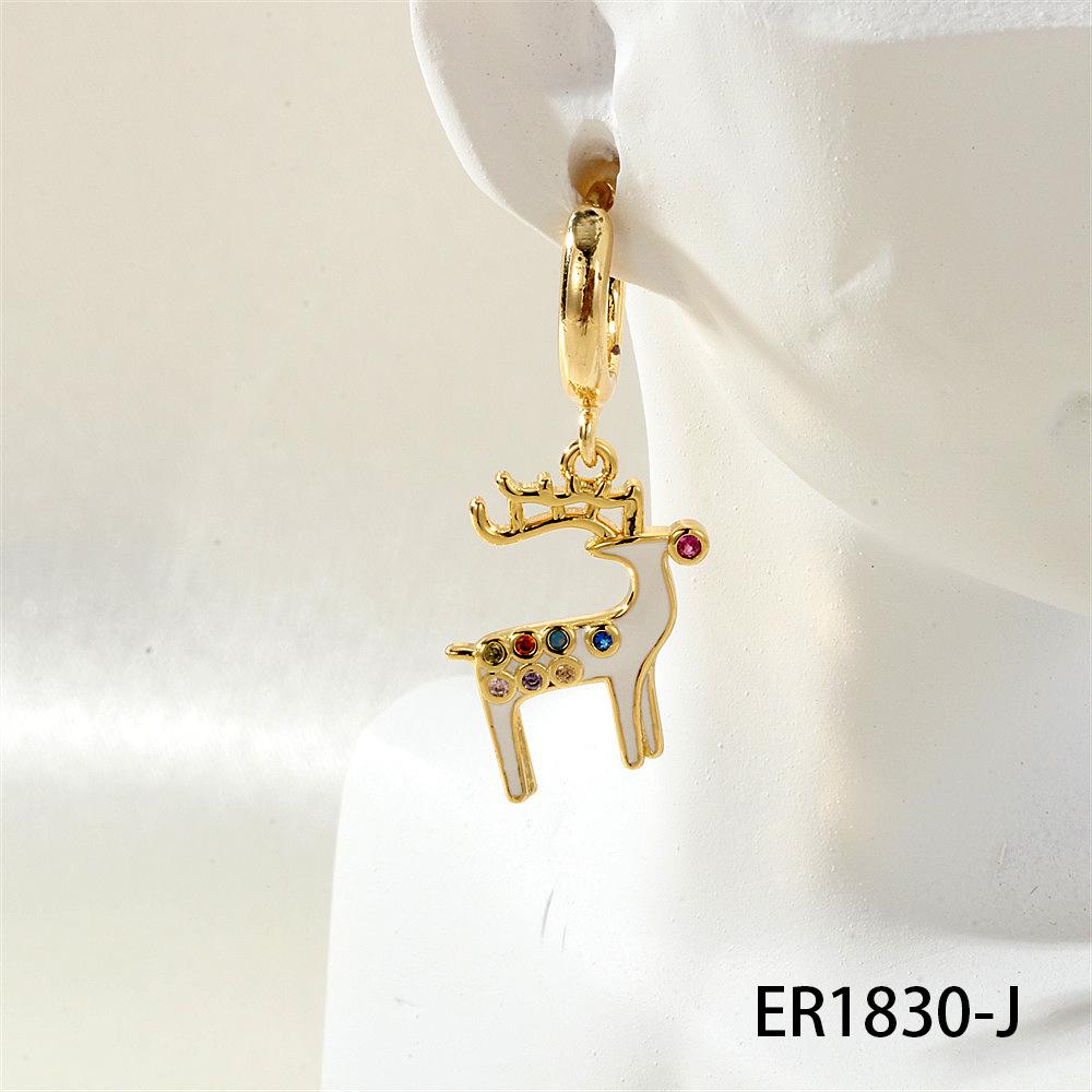 

Christmas Lolita Fashion Hoop Earrings: Snowflake, Reindeer & Tree Charm Set