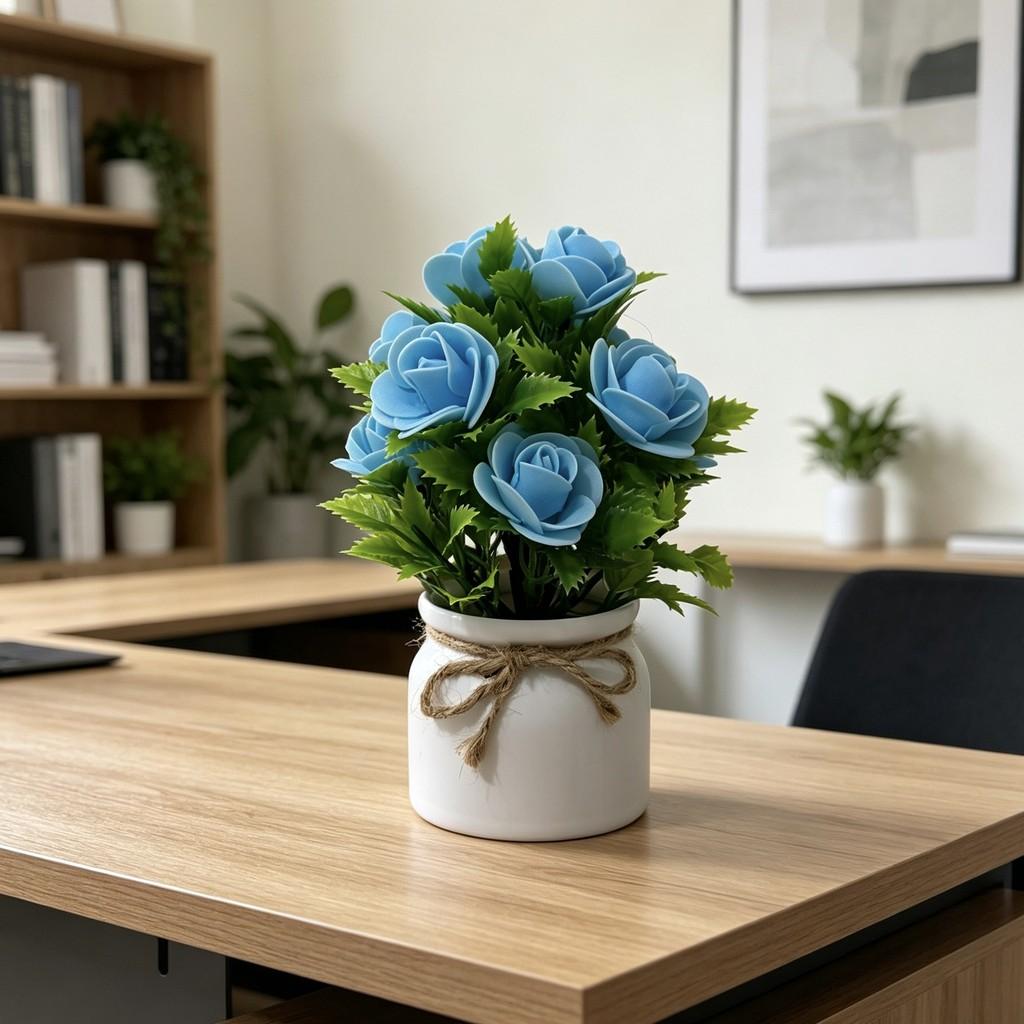 Elegant Foam Rose Arrangement With Decorative Ribbon For Wedding Party And Photography Props