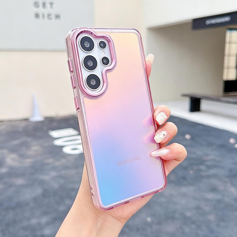 KEYSION Laser Gradient Colorful Phone Case for Samsung Galaxy S24 S25 S26 Ultra 5G S26+ S25 FE TPU+PC Shockproof Back Cover
