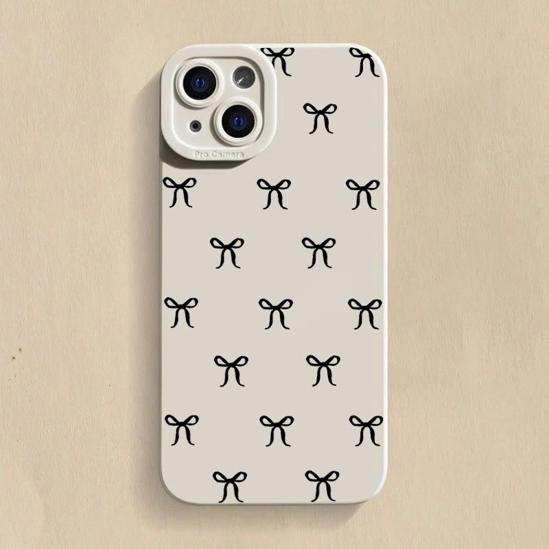 Simple Bow Silicone Soft Phone Case For Xiaomi Redmi Note 14 13 12 11 Pro Plus 5G 12S 11S Redmi 13C 14C 12 4G Cover