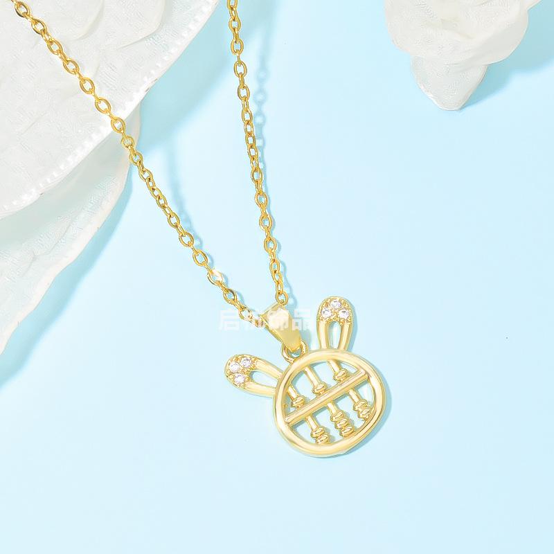 

Ожерелье Абакус Кролик Женское Повседневное Милое Зодиакальный Кролик Кулон С Такой же Цепочкой Под Ключицу