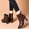 New Short Boots In Autumn and Winter, Thin Boots, Velvet Warm Martin Boots, Thick Heel Single Boots