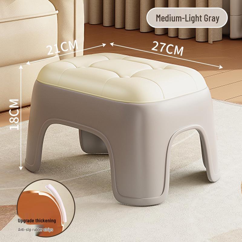 Plastic Stackable Small Stool for Living Room, Bathroom, or Kindergarten - Thickened, Low, and Square Design.