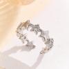 High Quality And Fashionable Copper Star Women'S Ring, Sparkling Zircon Star Opening Ring, Girls' Holiday Jewelry Gift