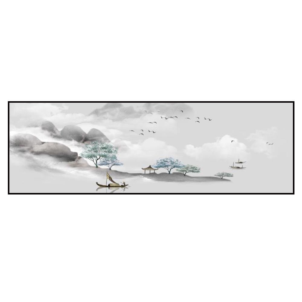 Ny kinesisk bläck och vatten Landskap Canvasmålning Hem Vardagsrum Väggkonst Dekoration Affischtryck Bilder Rumsdekor Väggmålning