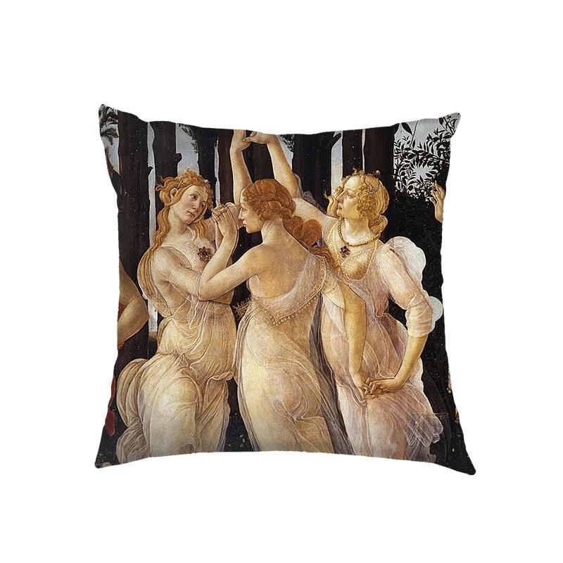 Botticelli Ölgemälde Kissenbezüge Die Geburt der Venus Porträt Kissenbezug Sofakissenbezug Büro Schlafzimmer Heimdekorationen