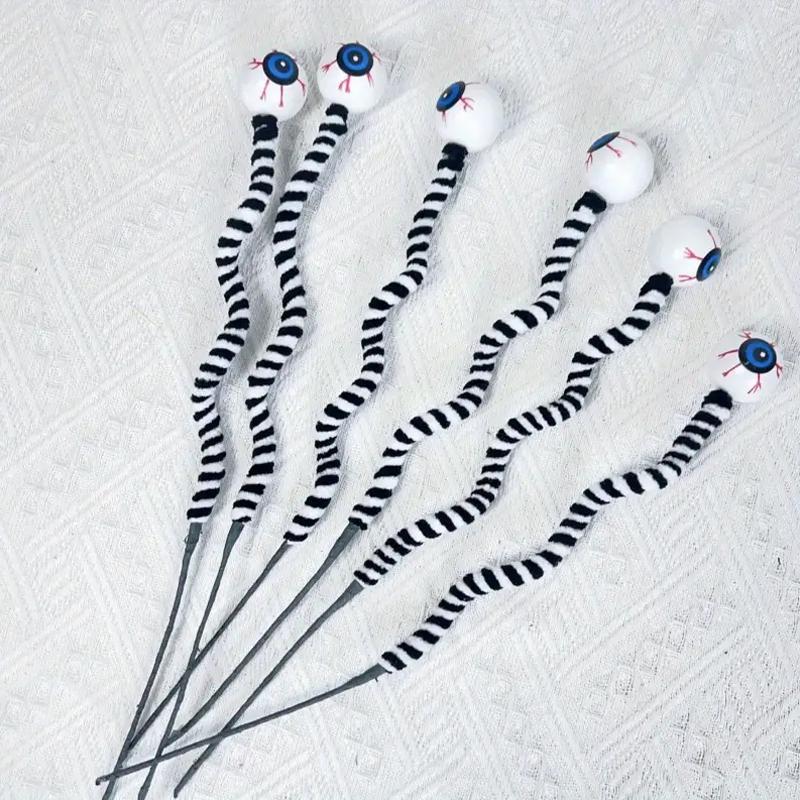 5/10 Stück Schwarz-Weiß Gestreifte Indoor Geschenk Augapfel Zweige Halloween Schwarz Dekorative Requisiten Büro