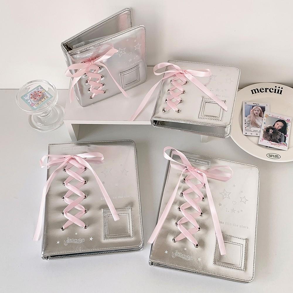 Bow A5/A7 Binder Notebook Cover Balletcore Photocard Cover Soft Loose Leaf Photo Album Cover  Work