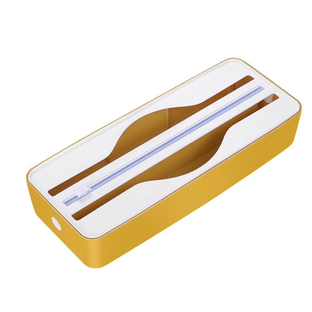 Sliding Cutter Double Slot Food Wrap Dispenser Magnetic Tin Foil Cutter Baking Paper жёлтый