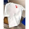 Men'S Heavyweight 180gsm T-Shirt with Ace of Spades Graphic Print - Soft Round Neck Short Sleeve Casual & Holiday Wear, All-Season Comfort Fit, White