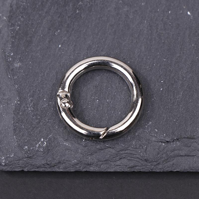 1PC Adjustable Key Rings for Bag Jewelry Finings 25MM Open Spring Ring Buckle Keychain Round Carabiner